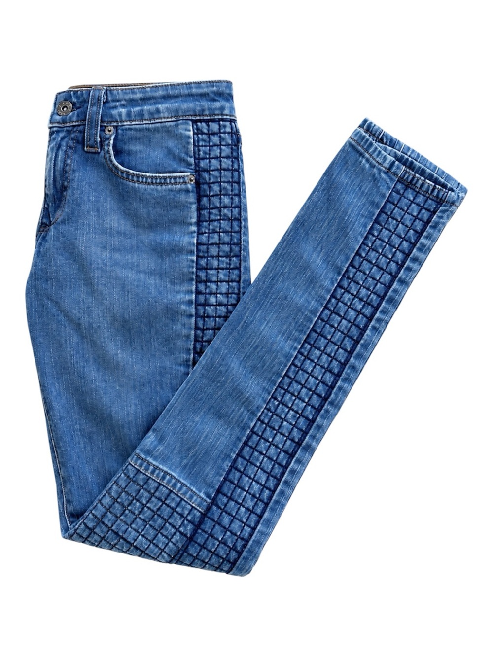 LF Carmar Moto Jeans with Quilted Knees & Side Panels Size 24